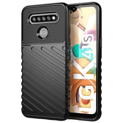 LG K51s (LM-K510) Twill твердый силиконовый чехол из TPU чёрного цвета | Vacins.lv