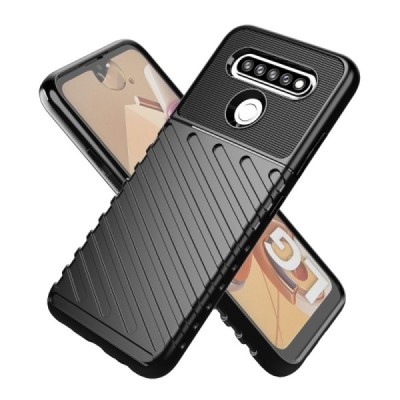 LG K51s (LM-K510) Twill твердый силиконовый чехол из TPU чёрного цвета | Vacins.lv