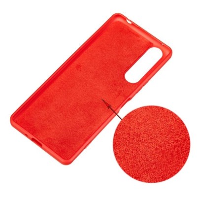 Sony Xperia 1 II Shell cieta silikona (TPU) sarkans apvalks | vacins.lv