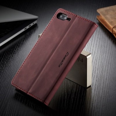 Apple iPhone 7 Plus (iPhone 8 Plus) CaseMe Retro solīds atvēramais ādas bordo maciņš - maks | Vacins.lv