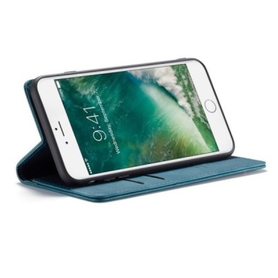 Apple iPhone 7 Plus (iPhone 8 Plus) CaseMe Retro solīds atvēramais ādas zaļš maciņš - maks | Vacins.lv
