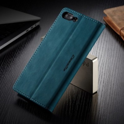 Apple iPhone 7 Plus (iPhone 8 Plus) CaseMe Retro solīds atvēramais ādas zaļš maciņš - maks | Vacins.lv