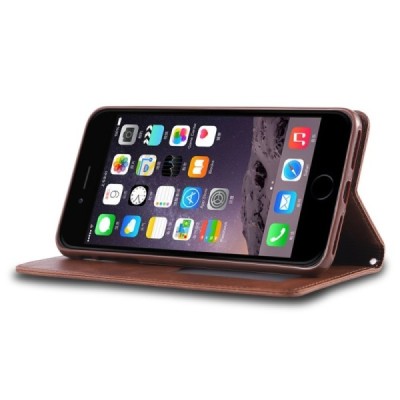 „AZNS“ Retro Apple iPhone 7 Plus (iPhone 8 Plus) открываемый коричневый кожаный чехол - книжка | Vacins.lv