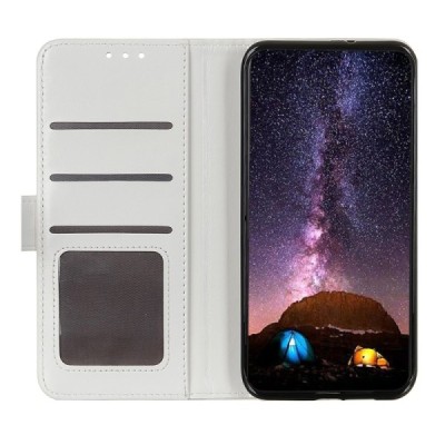 Apple iPhone 12 (12 Pro) открываемый белый кожаный чехол - книжка | Vacins.lv