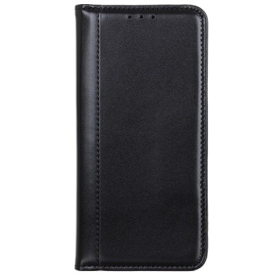 Apple iPhone 12 (12 Pro) чёрный кожаный чехол-книжка | Vacins.lv