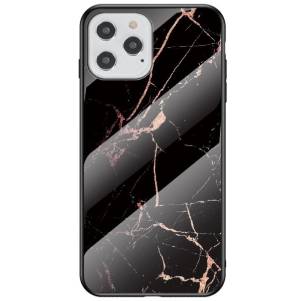 „Marble“ твердый силиконовый (TPU) чехол - чёрный / золотой (iPhone 12 / 12 Pro)
