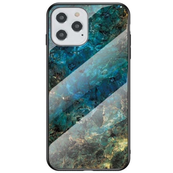 „Marble“ твердый силиконовый (TPU) чехол - синий (iPhone 12 / 12 Pro)