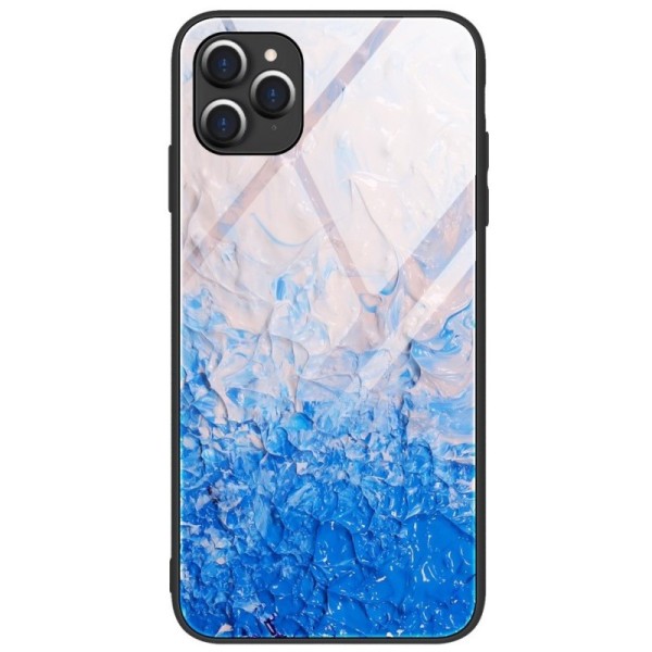 „Marble“ Skin твердый силиконовый (TPU) чехол - тёмно-синий (iPhone 12 / 12 Pro)