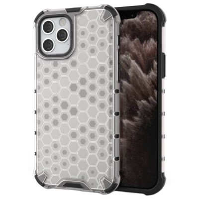 Улучшенная защита Honeycomb Apple iPhone 12 (12 Pro) прозрачный твердый силиконовый (TPU) и пластиковый чехол | Vacins.lv