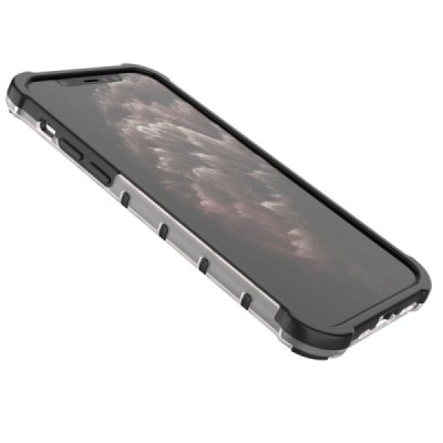 Улучшенная защита Honeycomb Apple iPhone 12 (12 Pro) прозрачный твердый силиконовый (TPU) и пластиковый чехол | Vacins.lv