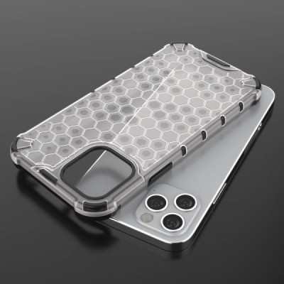 Улучшенная защита Honeycomb Apple iPhone 12 (12 Pro) прозрачный твердый силиконовый (TPU) и пластиковый чехол | Vacins.lv