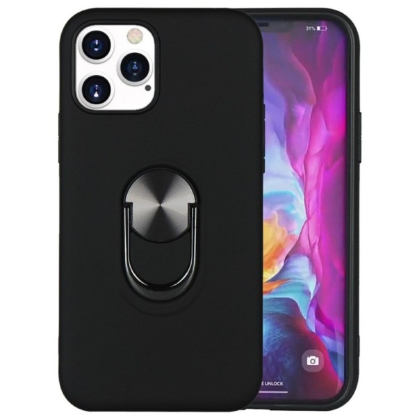 „Shell“ Kickstand (TPU) apvalks - melns (iPhone 12 / 12 Pro)