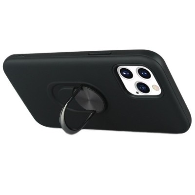 Apple iPhone 12 (12 Pro) „Shell“ Kickstand (TPU) melns apvalks | vacins.lv