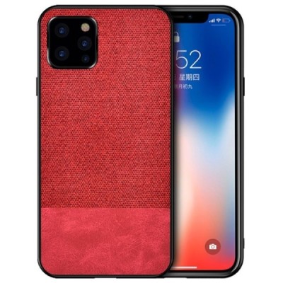„Bi-Color“ Splicing Apple iPhone 12 (12 Pro) красный кожаный чехол | Vacins.lv