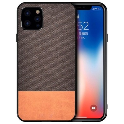 „Bi-Color“ Splicing Apple iPhone 12 (12 Pro) коричневый кожаный чехол | Vacins.lv