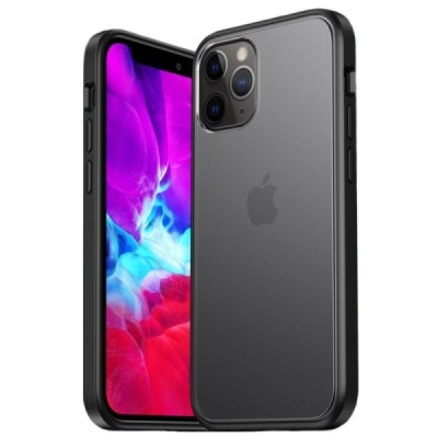 Apple iPhone 12 (12 Pro) „IPAKY“ Specter силиконовый прозрачный чехол с чёрной рамкой | Vacins.lv