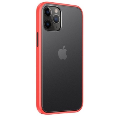 Apple iPhone 12 (12 Pro) „IPAKY“ Specter силиконовый прозрачный чехол с красной рамкой | Vacins.lv