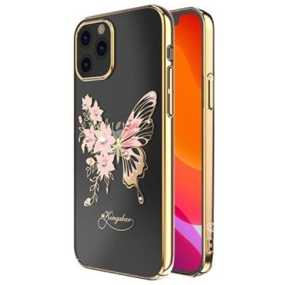 Apple iPhone 12 (12 Pro) Kingxbar Crystal  Wings Swarovski пластиковый прозрачный золотой чехол с кристаллами | Vacins.lv