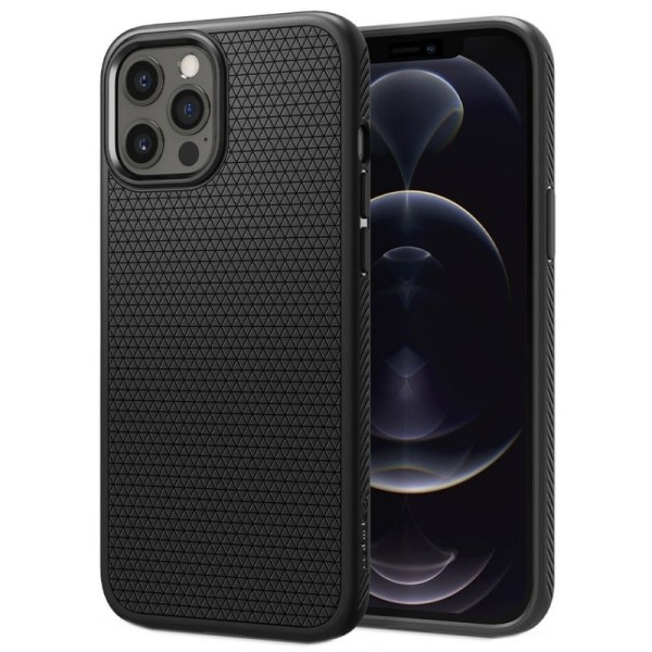 „Spigen“ Liquid Air чехол - чёрный (iPhone 12 / 12 Pro)