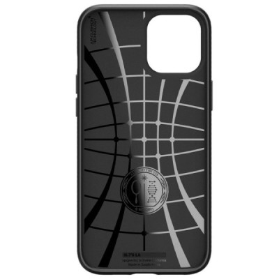 „Spigen“ Liquid Air Apple iPhone 12 (12 Pro) чёрный твердый силиконовый чехол | Vacins.lv