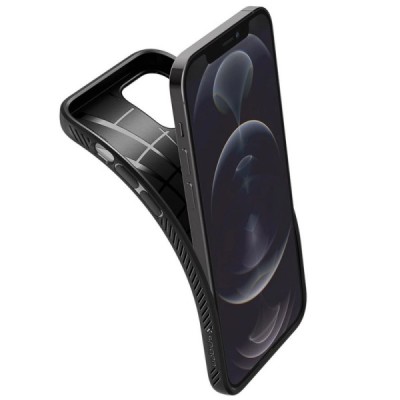 „Spigen“ Liquid Air Apple iPhone 12 (12 Pro) чёрный твердый силиконовый чехол | Vacins.lv