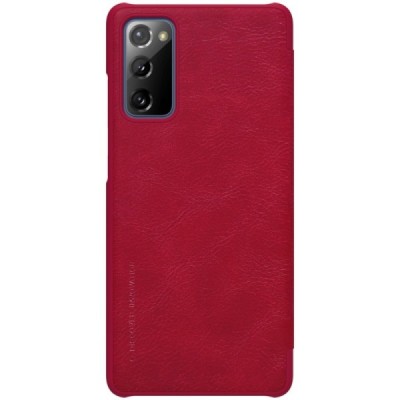 Samsung Galaxy S20 FE (Fan Edition) greznais Nillkin Qin sērijas ādas atvērams sarkans maciņš, maks | Vacins.lv