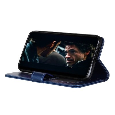 Samsung Galaxy S20 FE (Fan Edition) открываемый синий кожаный чехол - книжка | Vacins.lv