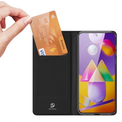 Dux Ducis Skin серии Samsung Galaxy M31s (M317F) чёрный кожаный чехол-книжка | Vacins.lv
