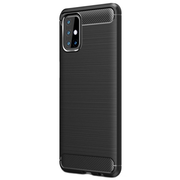 „Carbon“ cieta silikona (TPU) apvalks - melns (Galaxy M31s)