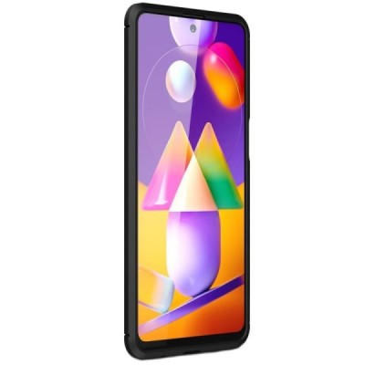 Samsung Galaxy M31s (M317F) „Carbon“ cieta silikona (TPU) melns apvalks | vacins.lv