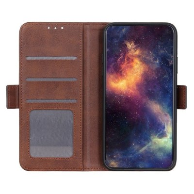 Samsung Galaxy S20 FE (Fan Edition) atvēramais ādas brūns maciņš, grāmata (maks) | Vacins.lv