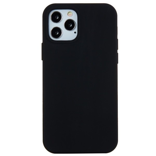 Твердый силиконовый чехол (TPU) - чёрный (iPhone 12 / 12 Pro)