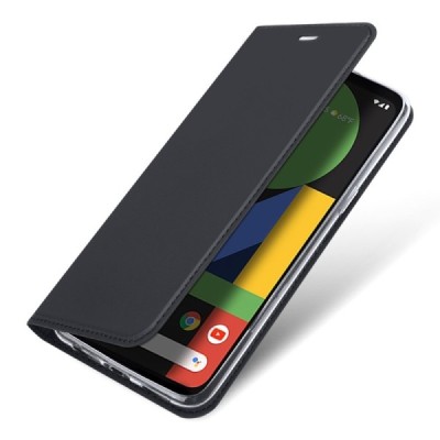 Google Pixel 4 „Dux Ducis“ Skin sērijas melns ādas atvērams maciņš | Vacins.lv