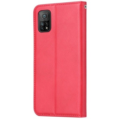Роскошный кожаный чехол-книжка ''Comma" Xiaomi Mi 10T (Mi 10T Pro) красный | Vacins.lv