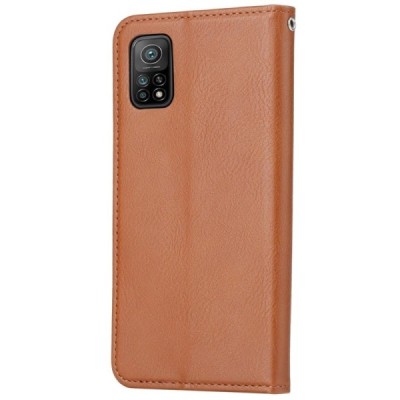 Роскошный кожаный чехол-книжка ''Comma" Xiaomi Mi 10T (Mi 10T Pro) коричневый | Vacins.lv