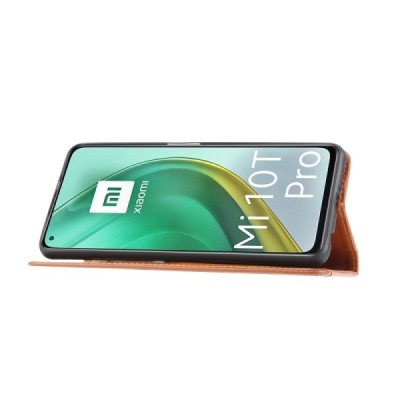 Роскошный кожаный чехол-книжка ''Comma" Xiaomi Mi 10T (Mi 10T Pro) коричневый | Vacins.lv