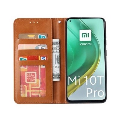 Роскошный кожаный чехол-книжка ''Comma" Xiaomi Mi 10T (Mi 10T Pro) бордовый | Vacins.lv