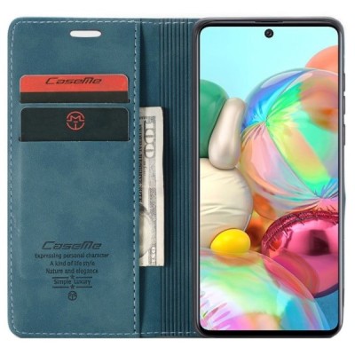 Samsung Galaxy A71 (A715) CaseMe Retro открываемый, зелёного цвета, кожаный чехол – книжка | Vacins.lv