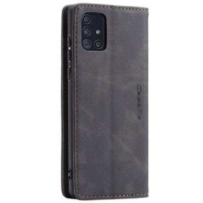 Samsung Galaxy A71 (A715) CaseMe Retro открываемый, чёрного цвета, кожаный чехол – книжка | Vacins.lv