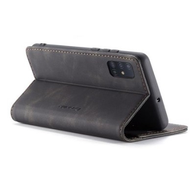 Samsung Galaxy A71 (A715) CaseMe Retro открываемый, чёрного цвета, кожаный чехол – книжка | Vacins.lv