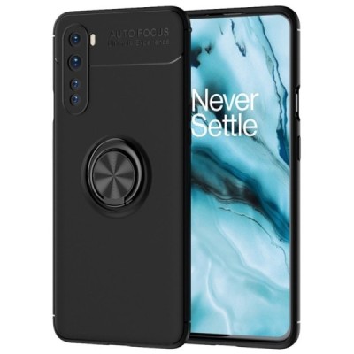 OnePlus Nord „FOCUS“ Kickstand cieta silikona (TPU) melns apvalks | vacins.lv