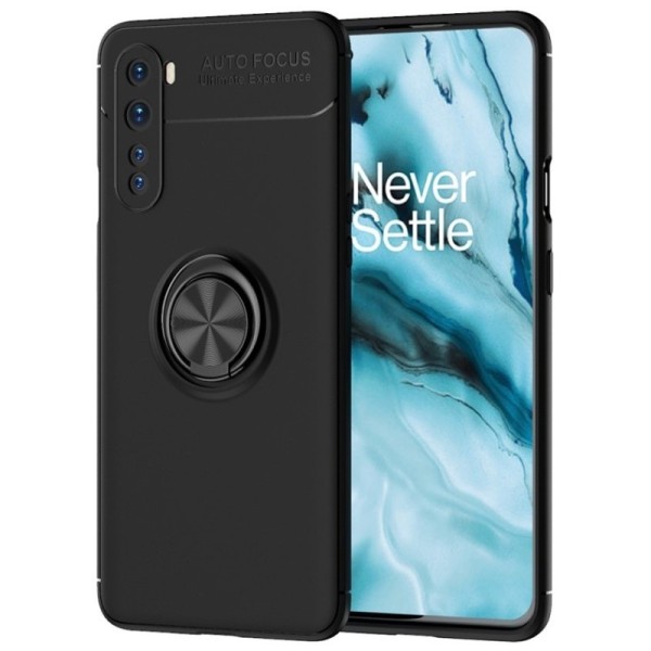 „FOCUS“ Kickstand твердый силиконовый (TPU) чехол - чёрный (OnePlus Nord)