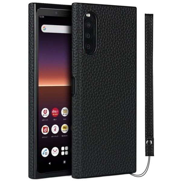 „Litchi“ Skin (TPU) чехол - чёрный (Xperia 10 II)