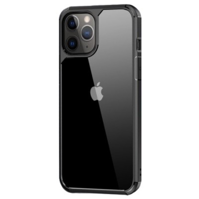 Apple iPhone 12 (12 Pro) „IPAKY“ Combo силиконовый прозрачный чехол с чёрной рамкой | Vacins.lv