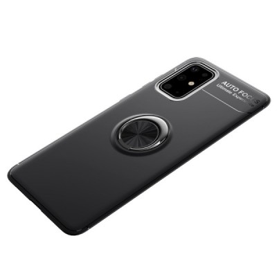 Samsung Galaxy A41 (A415) „FOCUS“ Kickstand твердый силиконовый (TPU) чехол - чёрный | Vacins.lv