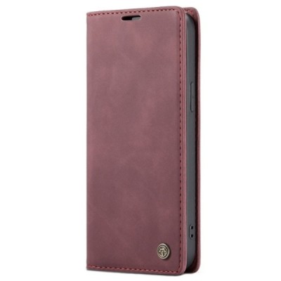 Apple iPhone 12 (12 Pro) CaseMe Retro открываемый, бордогово цвета, кожаный чехол – книжка | Vacins.lv