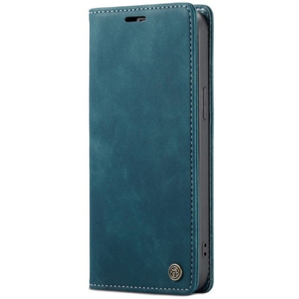 Кожиный чехол-книжка "CaseMe" Retro - зелёный (iPhone 12 / 12 Pro)