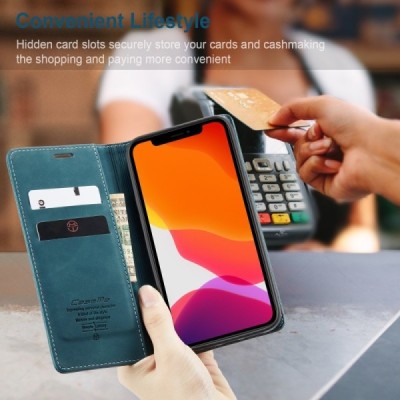 Apple iPhone 12 (12 Pro) CaseMe Retro открываемый, зелёного цвета, кожаный чехол – книжка | Vacins.lv