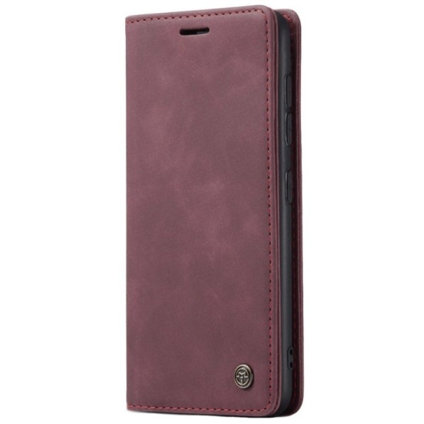 Кожиный чехол-книжка "CaseMe" Retro - бордовый (Galaxy A41)