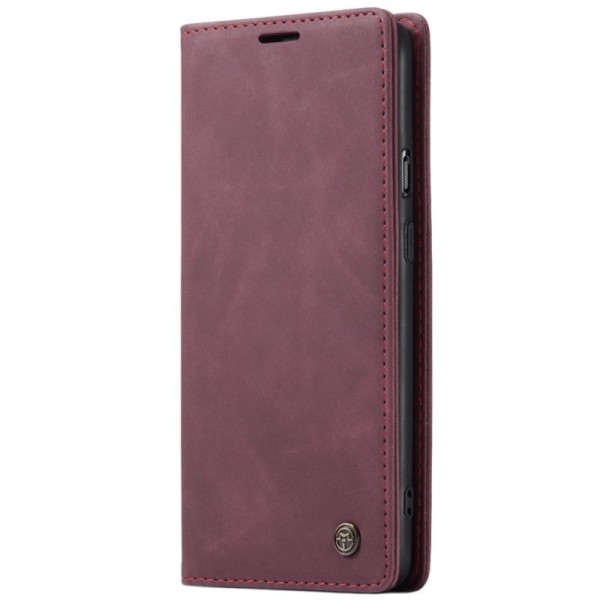 Кожиный чехол-книжка "CaseMe" Retro - бордовый (OnePlus Nord)